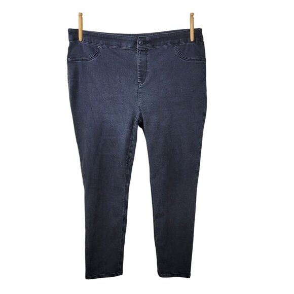 Chicos Pull On Jeans Denim Pants Size 3 16 16R Stretch Waist Skinny Jeggings - Picture 1 of 5